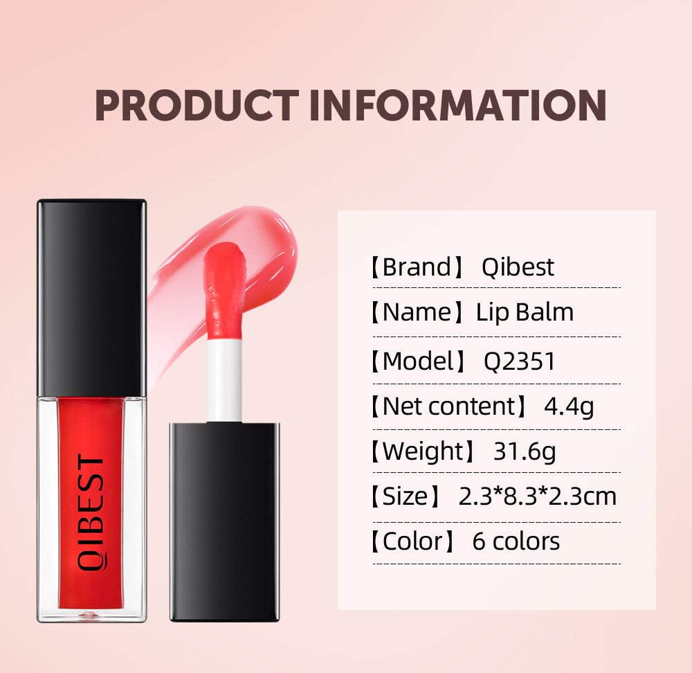Carina QIBEST huile miroir eau verre glacé fille hydratant, hydratant et réparateur serré miel Dudu rouge à lèvres_voghion.com