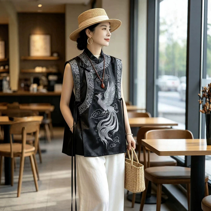 2026 Spring and Autumn New Collection: New Chinese Style, Exquisitely Crafted with Silver Thread Embroidery, Designer Light Luxury Vest
