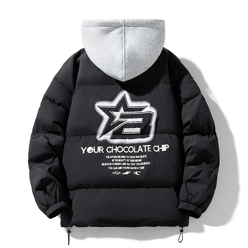 2025 ropa de invierno para hombres vacaciones casuales de dos piezas chaqueta con capuzas marca de moda adolescente engrosado estilo de Hong Kong ropa de hombre image 4