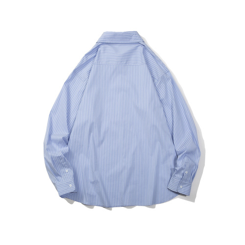 RUIIENRS x Magmans Autumn Navy Blue Fresh and Versatile Shirt C3115