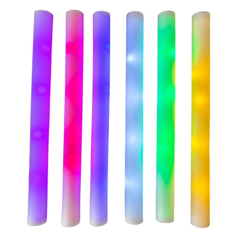 Barra luminosa de mano para concierto, palo de soporte grande para fiesta, venta al por mayor, esponja colorida, atmósfera, barra luminosa desechable