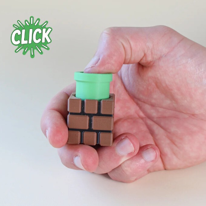 Fresh and Simple Korean Style Creative Pipe Brick Keychain 3D Printed Clickable Stress Relief Toy