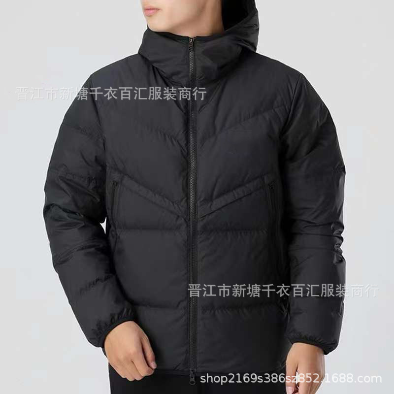 Foreign trade sports warm cotton-padded jacket men's cotton-padded jacket sports jacket hooded short down cotton-padded jacket CU4405
