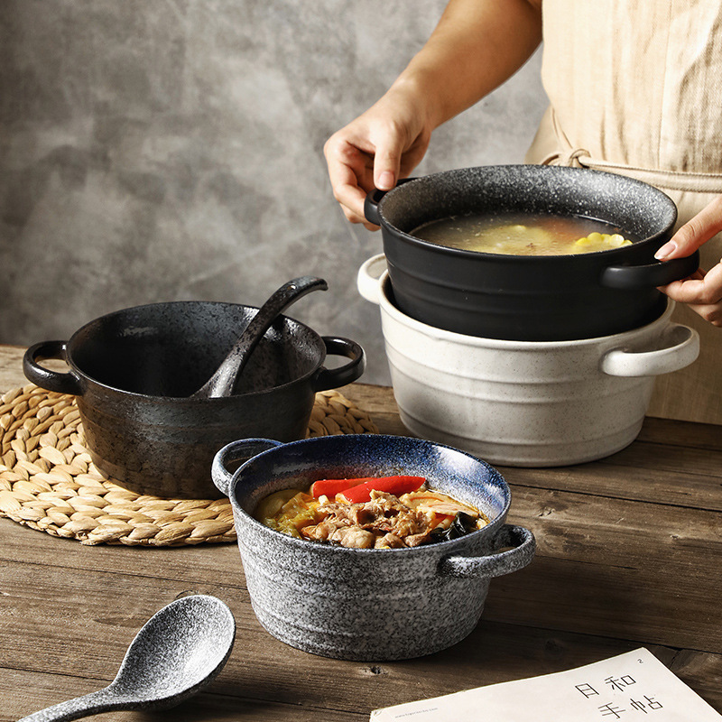 Binaural Soup Basin Noodle Bowl Large Ramen Bowl Ceramic Creative Personality Large Bowl Large Soup Bowl Malatang Bowl Binaural Soup Basin Noodle Bowl Large Ramen Bowl Ceramic Creative Personality Large Bowl Large Soup Bowl Malatang Bowl