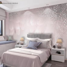 北欧现代简约唯美星空羽毛壁纸网红背景墙沙发卧室床头壁画墙贴纸
