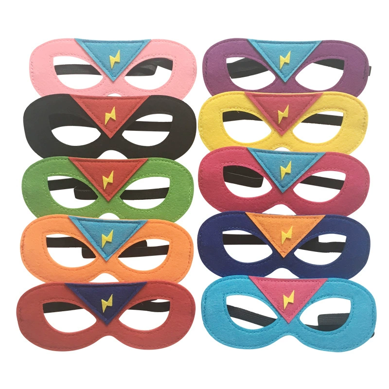 Детская маска для глаз с молнией супергероя, фетровая маска, наряды для родителей и детей, игрушки на Хэллоуин