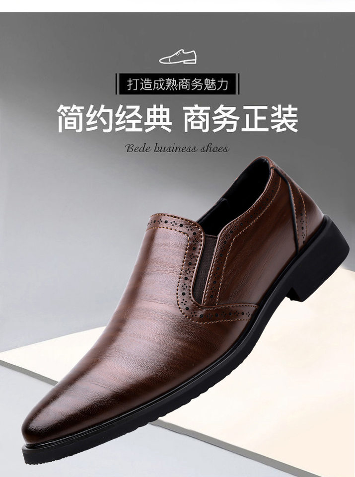 Giày da nam công sở mũi nhọn cổ thấp dáng ôm chân — Màu đen, nâu chi tiết 18