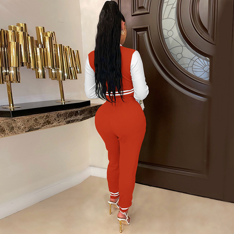 Moterų kelnės baseball uniformos kostiumas su raidėmis sportinis_voghion.com