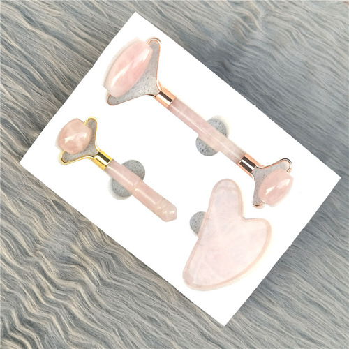 Cross-border wholesale powder crystal roller scraping single roller three-piece set powder crystal double-headed roller massager set