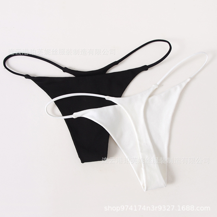 New version of double-layer thin belt sexy thong low waist double-layer bikini ladies T-shaped sexy underwear
