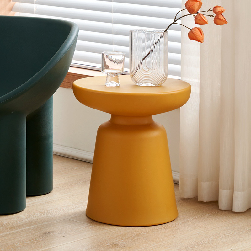 Sofá junto a la mesa de té de la sala de estar simple mesa redonda de cama moderna mesa de cabezal de cama de plástico esquina de mini mesas pequeñas