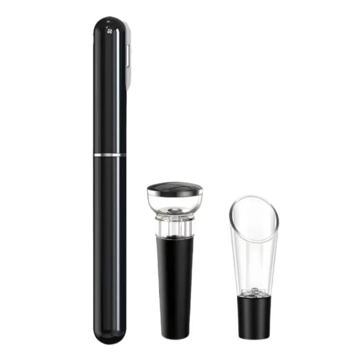 Cross-border europeo y americano creativo dos en uno en forma de pluma de presión de aire aguja de vino tinto abrebotellas de vino conjunto de fábrica al por mayor en stock