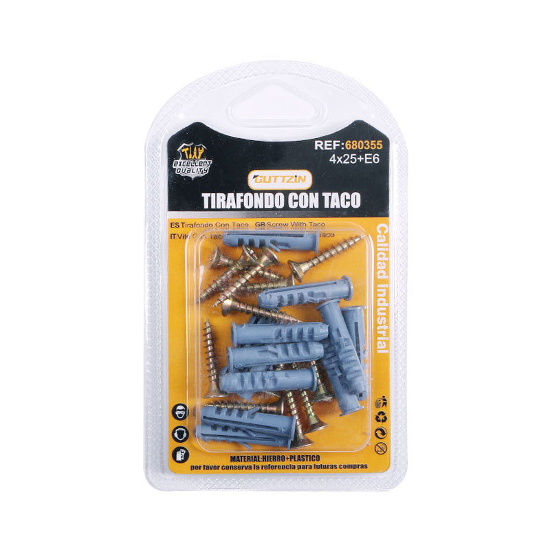 厂家供应泡壳装纤维板钉配膨胀管 多规格十字沉头自攻钉配管详情7