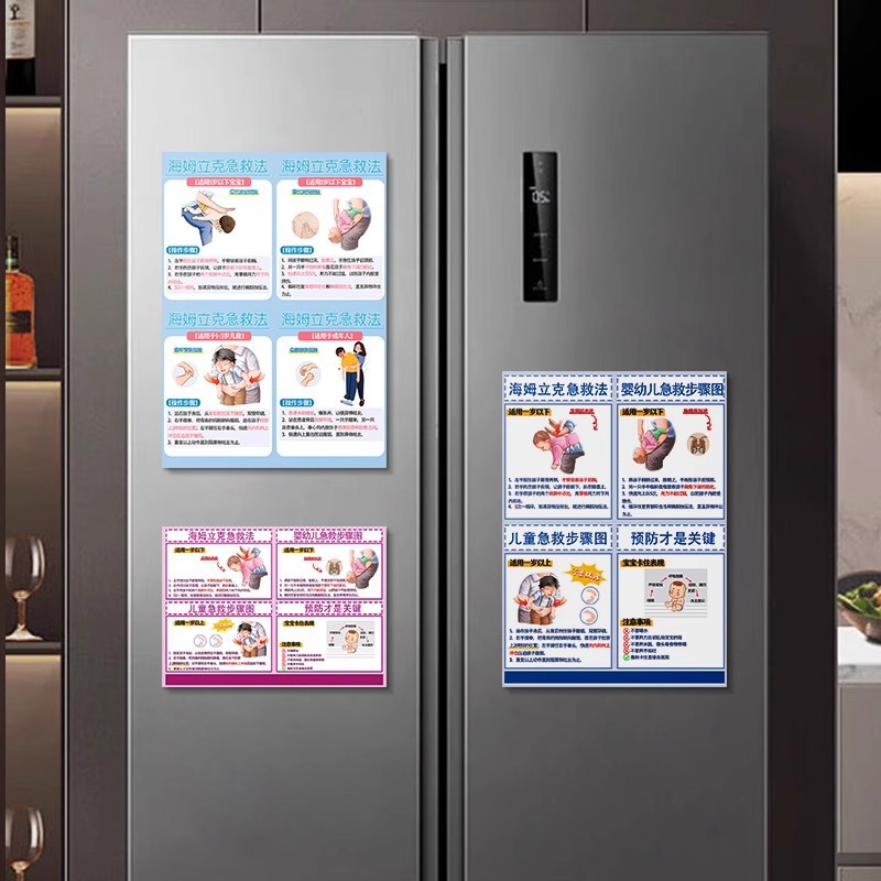 Heimlich First Aid Magnetic Refrigerator Sticker Tom Heimlich Hanging Painting Infant First Aid Poster Safety Knowledge