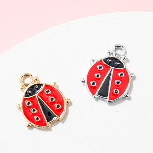 Spot DIY new alloy plating accessories seven star ladybird cartoon animal jewelry pendant pendant bracelet pendant