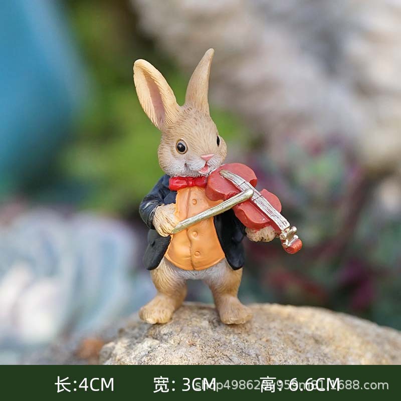 代発新商品田園ウサギかわいい動物多肉植木鉢装飾品樹脂工芸品ベランダ鉢植え