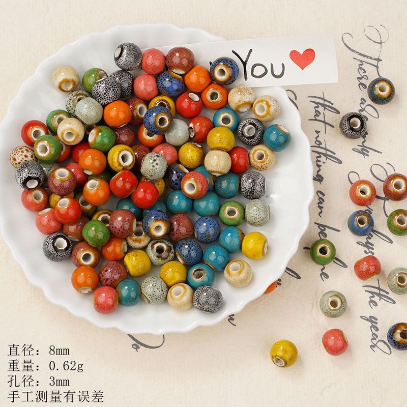 8 ミリメートル花釉ルースビーズ景徳鎮セラミックネックレスブレスレットカラフルなビーズクリエイティブ手作り diy 材料メーカー卸売|undefined