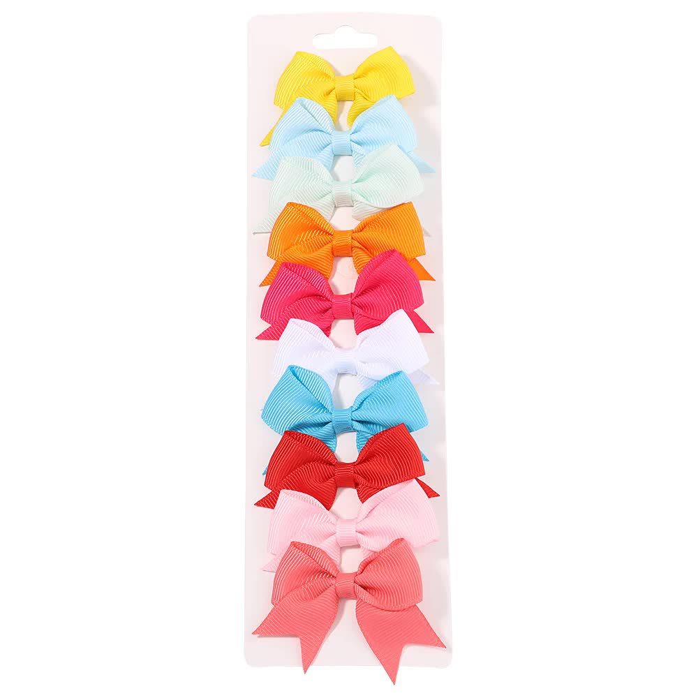 Girl'S IG Style Sweet Solid Color Bow Knot Polyester Ribbed Band Pleated Hair Clip display picture 2