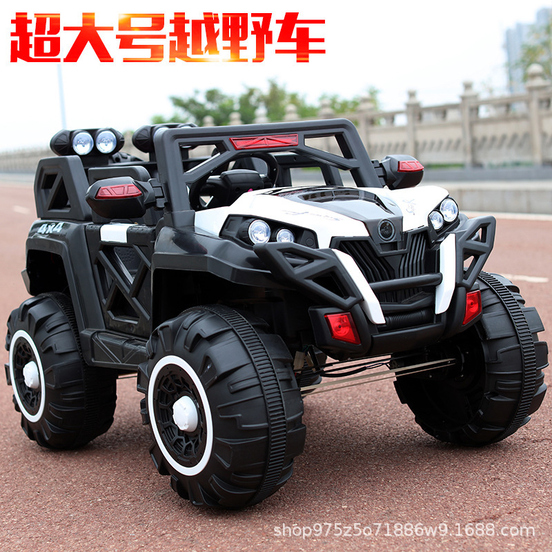 Coche eléctrico para niños grandes Vehículo todoterreno con tracción en las cuatro ruedas para Niños sentados Coche de educación temprana Coche de juguete de control remoto Generación de soporte