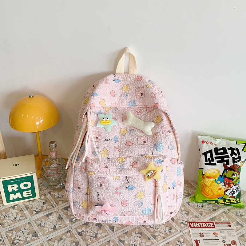 韓国イン学生スクールバッグハイエンド原宿スタイルかわいい漫画バックパック大容量カジュアルバックパック女性|undefined