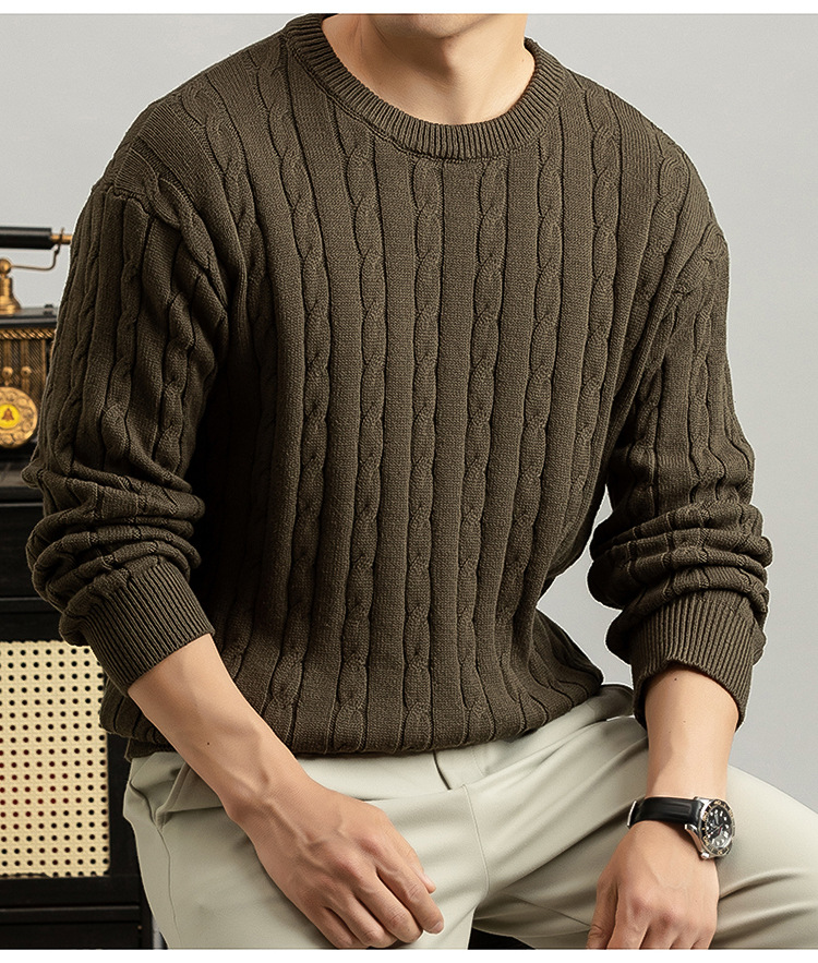 Cable Knit Crew-Neck Sweater