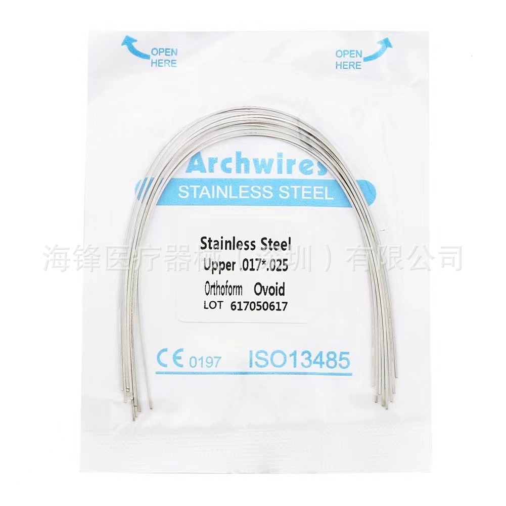 Ortodoncia dental Alambre de arco de acero inoxidable Alambre redondo súper elástico Alambre cuadrado Alambre preformado Alambre de ortodoncia Ovalos 10 paquetes