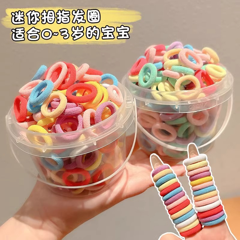 Anillo de pelo de pulgar colorido para niños niñas atadas cabello de correa de alta elasticidad bebé no lastimar cabello de cabello