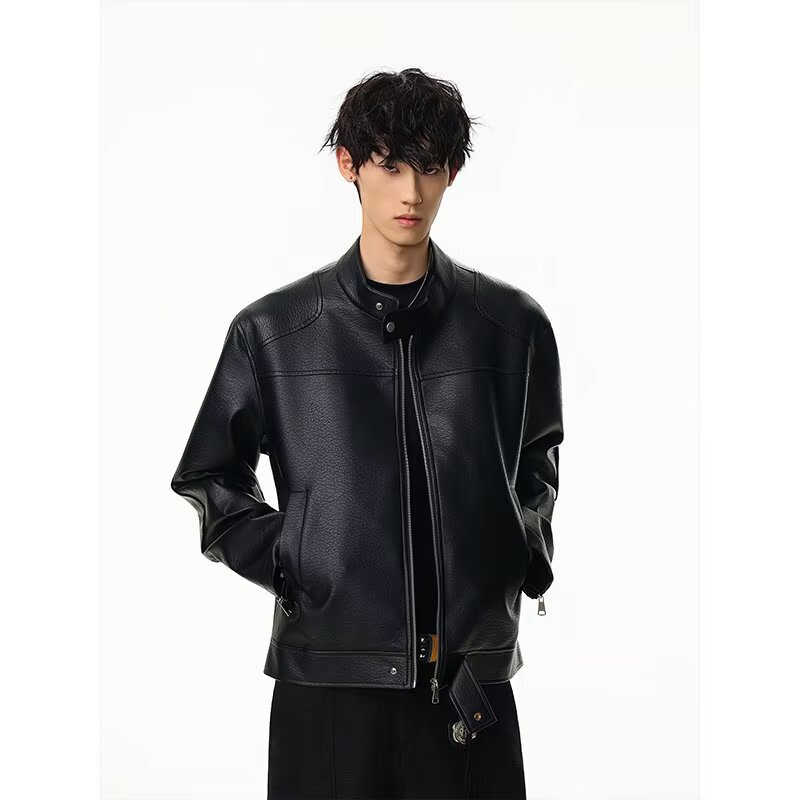 Short Leather Jacket Autumn Casual Biker Stylish Top Spring Autumn Versatile Stand Collar Coat Men's Jacket Men's Clothing Short Leather Jacket Autumn Casual Biker Stylish Top Spring Autumn Versatile Stand Collar Coat Men's Jacket Men's Clothing