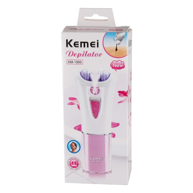 Depiladora Kemei KM-1999, Funciona con Pilas Secas, Lavable, Portátil, Eléctrica, Depiladora para Mujer