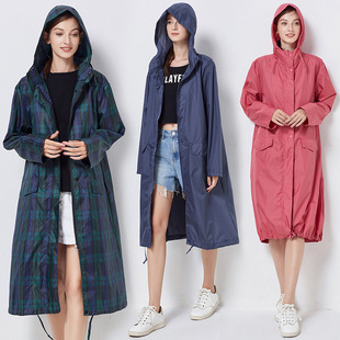 New Fashion Adult Men's and Women's Windbreaker Raincoat Mid-Length Weatherproof Outdoor Hiking Thin Poncho Trendy