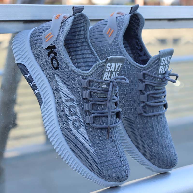 2025 New Men's Fly-Knit Breathable Sports Fashion Comfortable Mesh Casual Running Dad Shoes Trendy Hot-Selling Model