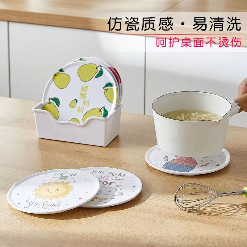 Household Melamine Pot Mat High Temperature Anti-scalding Anti-slip Thickened Heat Insulation Mat Kitchen Dining Table Bowl Mat Mat Cup Mat