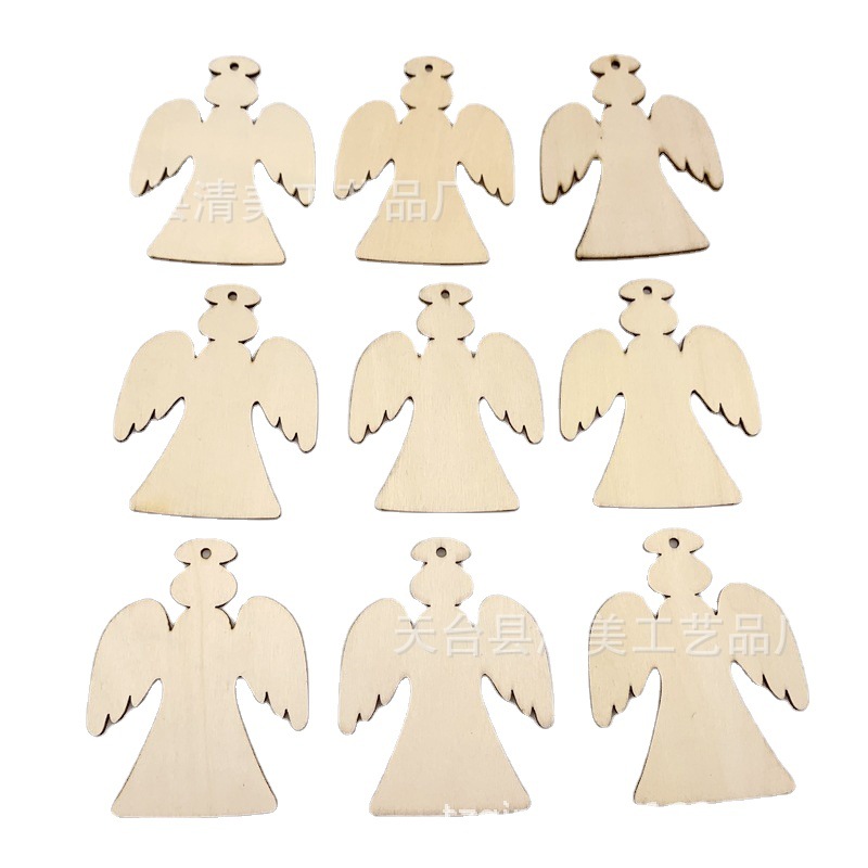70*90mm registro Ángel viruta de madera Ángel decoración de madera colgante 10 unidades un paquete