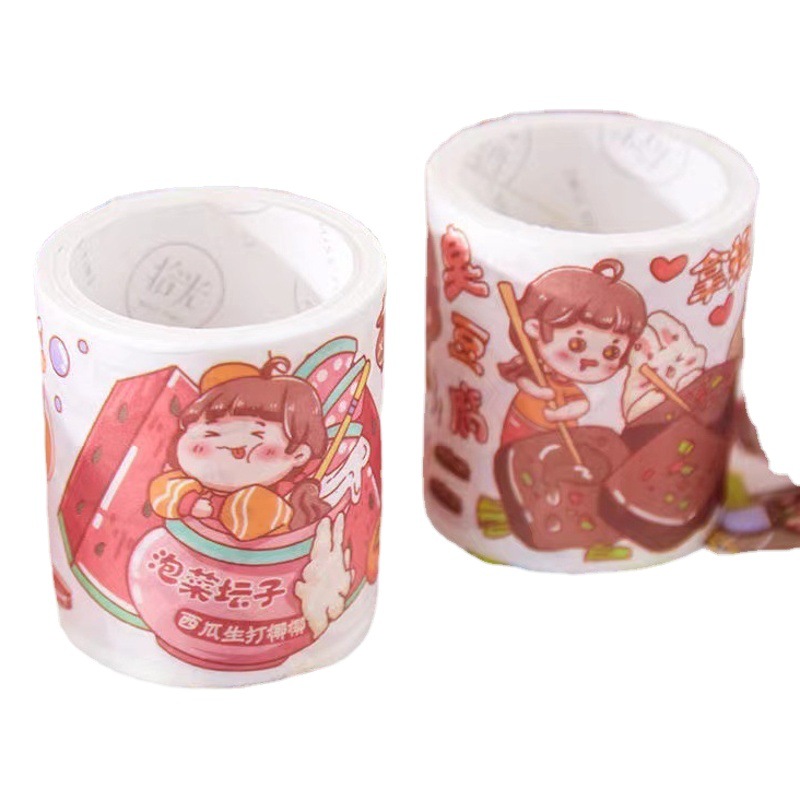 Nuevo aceite especial lindo y cinta de papel chica y papel diario pegatinas personaje de dibujos animados pegatinas material decorativo pegar