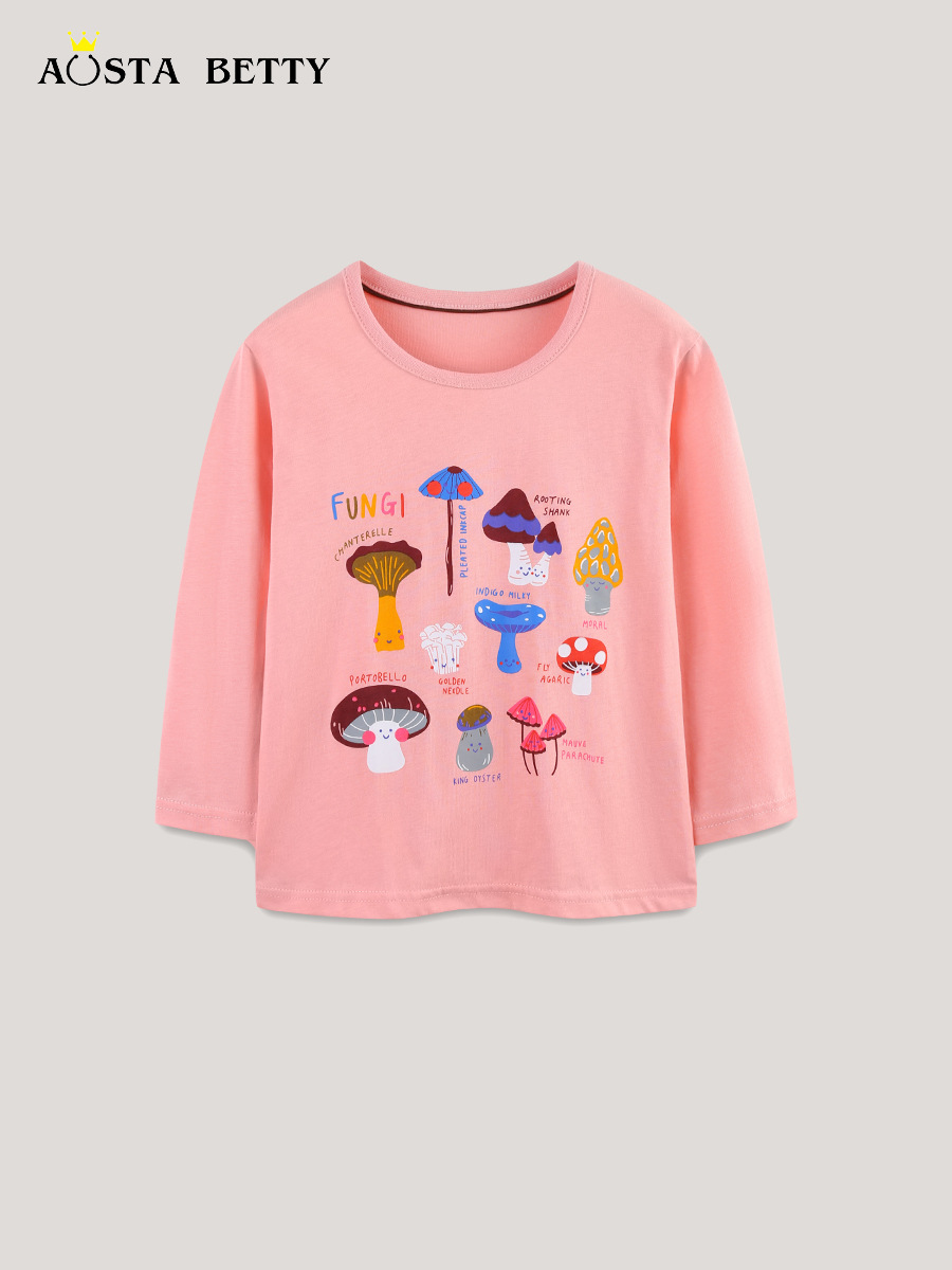 Camiseta de manga larga para niñas, estilo europeo y americano, 26 nuevos estilos de otoño, sudadera de manga larga para niños, jersey estampado con cuello redondo