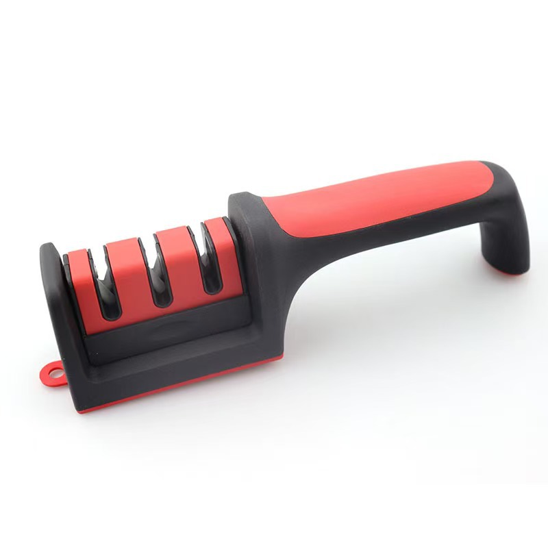Ablinador de cuchillos puntual, afilador rápido de tres o cuatro etapas, afilador de diamante, afilador de cocina multifuncional, afilador de mano de piedra