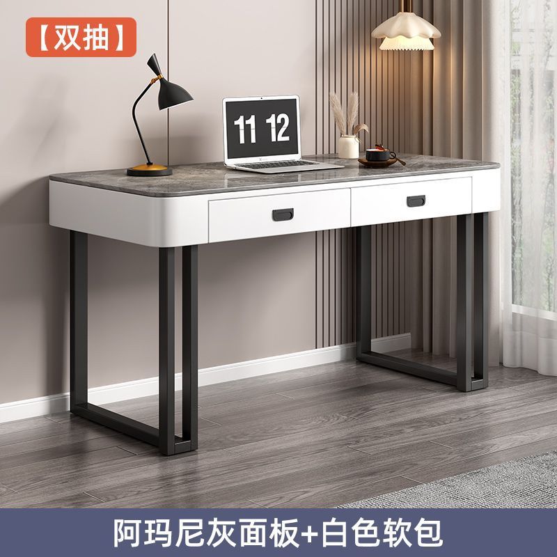 岩板电脑桌台式卧室家用工作桌子简易学生写字书桌简约现代办公桌|undefined