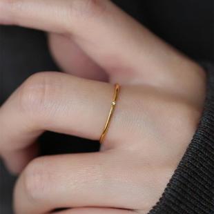 Strong promotion!Do not lose color broken diamond Japanese rings Female simplicity niche light luxury INS wind tail ring ring