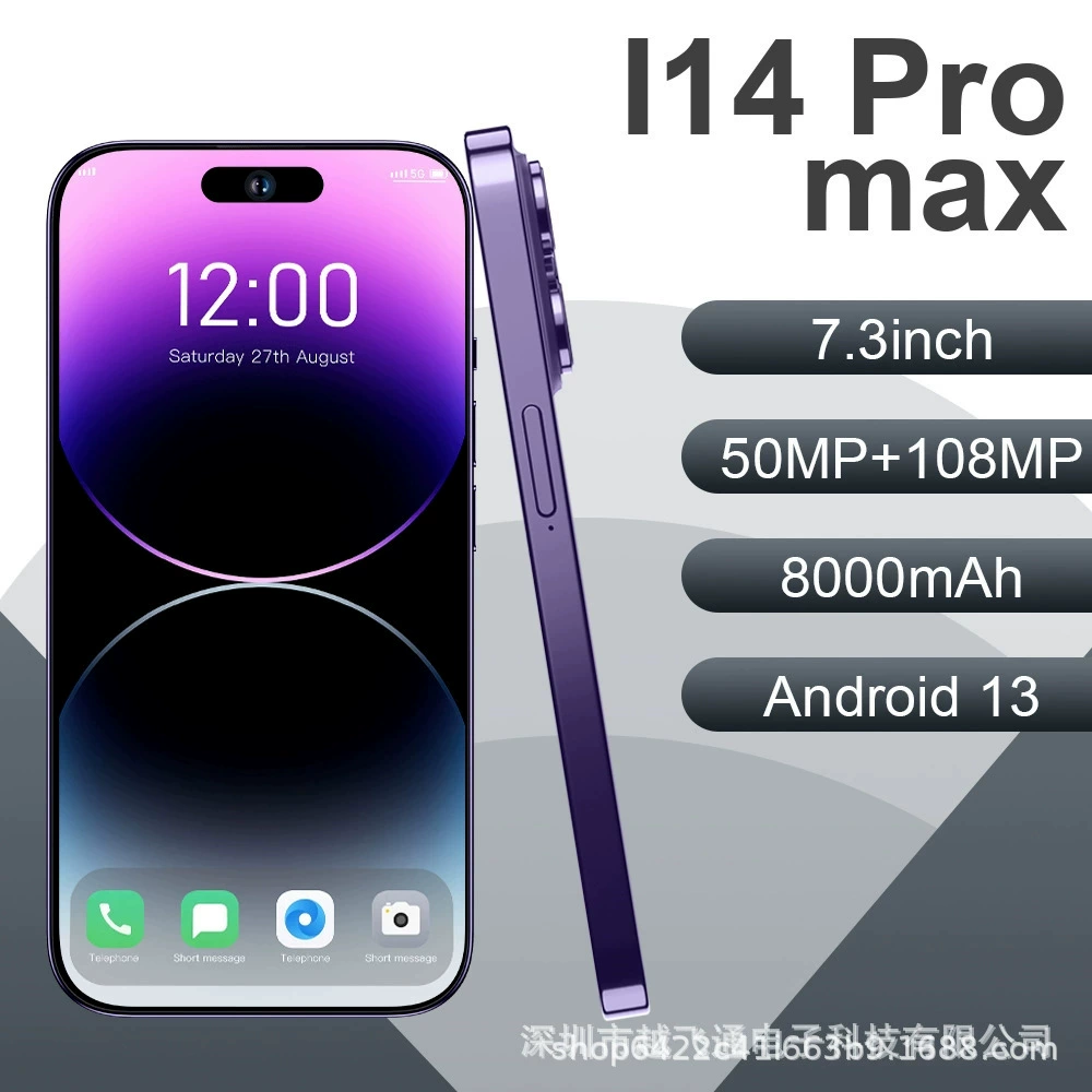 Мобильный телефон, элитные умные часы, для импорта, Intel Core i14, 14promax, 4G, широкий экран, Android