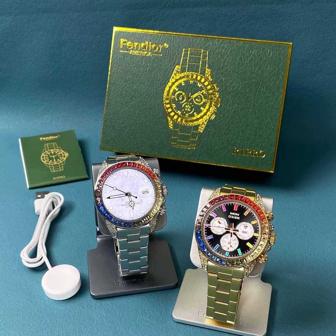 Nuevo R1 Pro arco iris Diamante reloj inteligente logotipo de arranque personalizado Huaqiang North Sports Bracelet