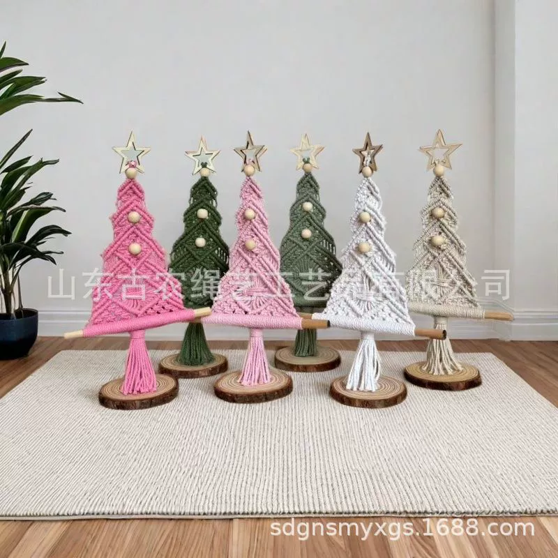 Новогодние украшения для дома в скандинавском стиле: плетеные елочные игрушки ручной работы, настенные и настольные украшения в стиле бохо для трансграничной торговли на Amazon.
