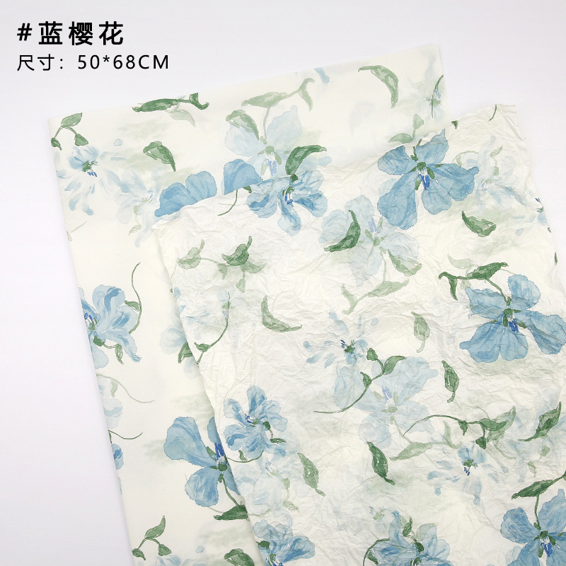Nuevo papel de cereza azul Sydney flores ramo de flores papel de embalaje de flores hecha a mano diy regalo material floral al por mayor