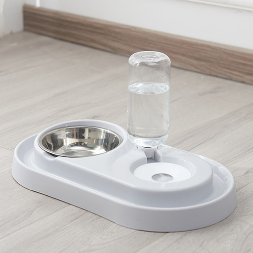 Pet food bowl, dog and cat bowl, dog food bowl and cat bowl feeder, automatic drinking water feeding bowl, dog and cat double bowl
