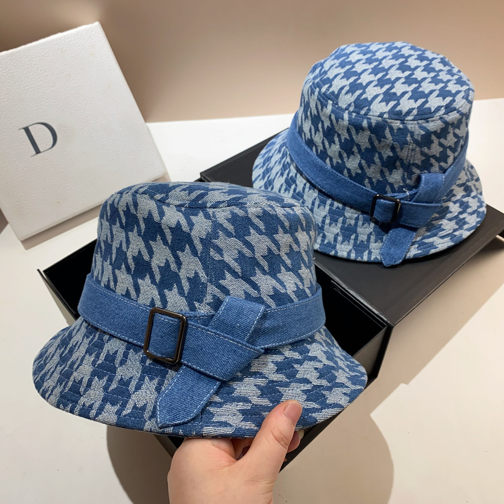 Cappello da pescatore retrò con griglia a forma di mille uccelli, da donna, per primavera e autunno, alla moda, casual, da esterno, di medie dimensioni e spesso_voghion.com