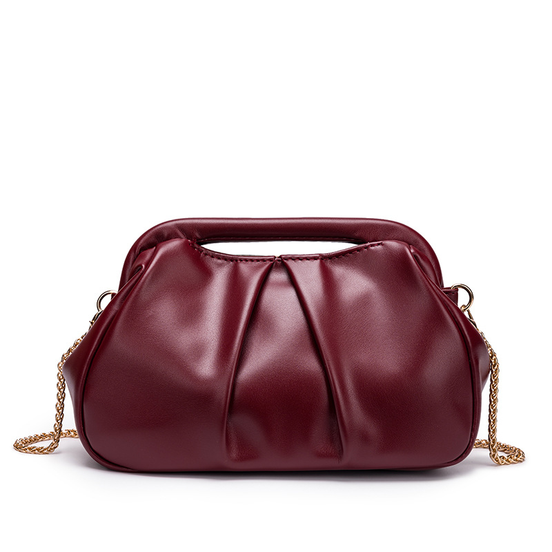 2025 New Style Pleated Chain Shoulder Bag for Women, Fashionable and Simple Crossbody Bag, High-End Handbag with Unique Design