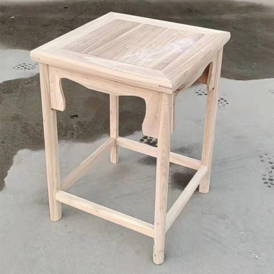 New Chinese Style Corner Table White Stubble Flower Rack Flower Rack North Ulmus Wooden Chair Three-Piece Set Small Tea Table White Blank Solid Wood Side Table
