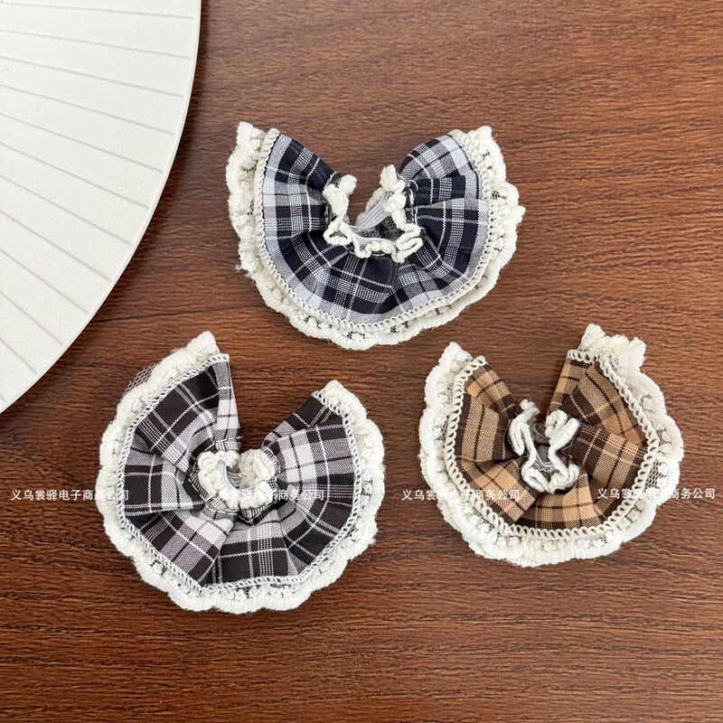 Retro Plaid Lace Skirt with Long Legs Kt Maillard Lace Skirt Bag Pendant with Decorative Baby Clothes