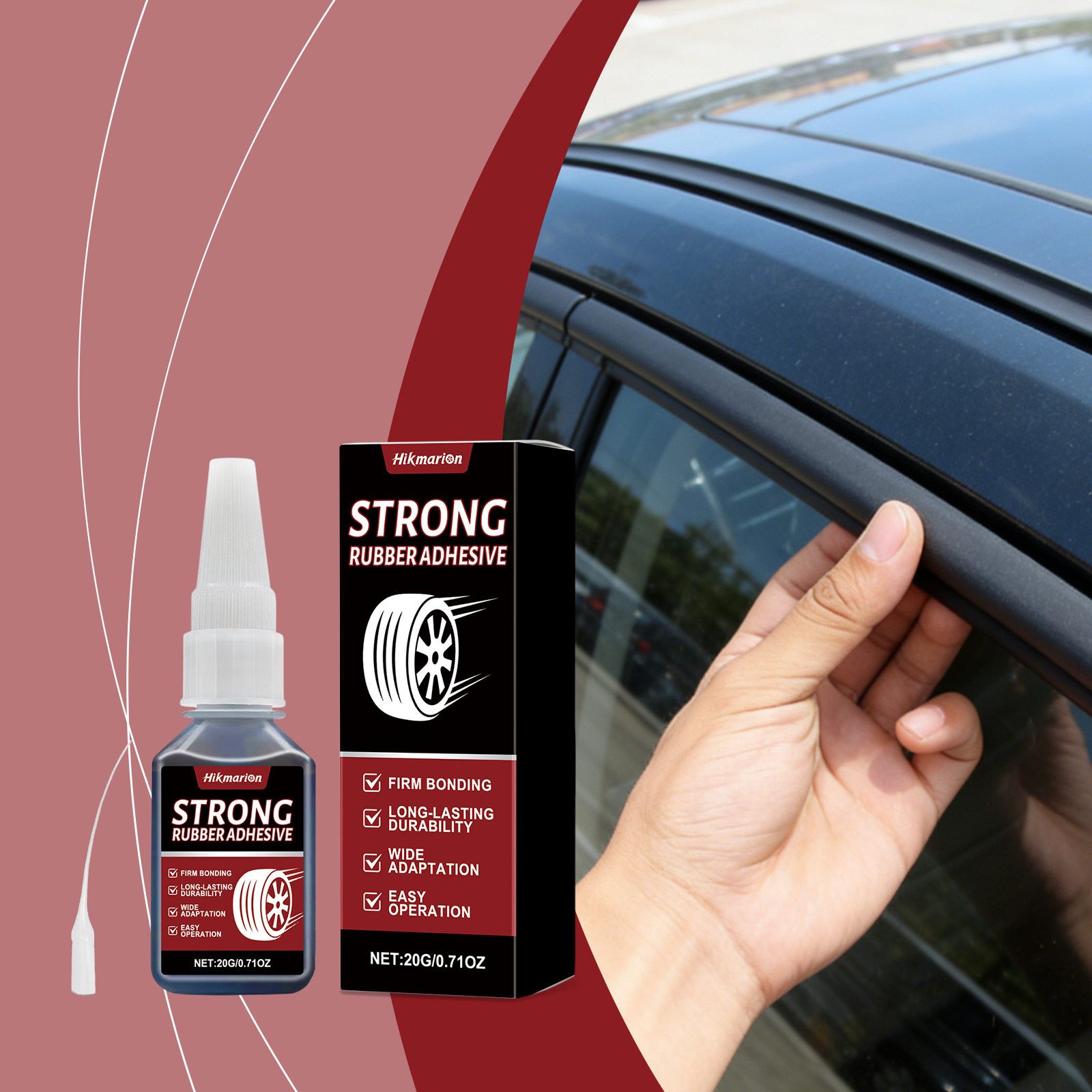 Hikmarion Rubber Adhesive for Daily Maintenance and Repair, Quick-Drying, Strong Adhesion, Convenient to Use, Suitable for Multiple Materials