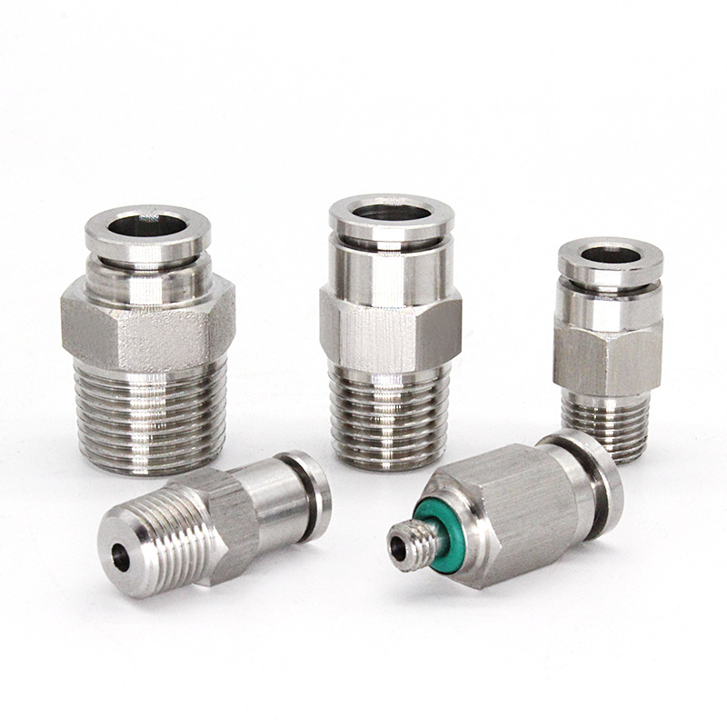 PC pneumatic joint push-in connector stainless steel connect