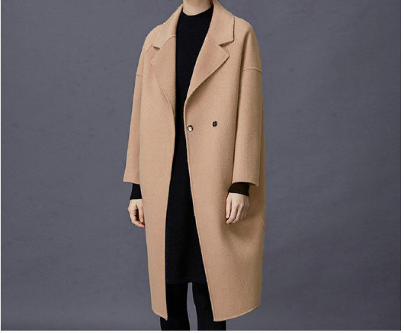 Double-sided Wool Cashmere Coat Women's Mid-length 2024 Shopping Mall New Hepburn plus size Loose Western Style Outer Wear Coat
